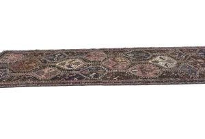 Semi Antique Dark Brown Tribal 3X11 Shiraz Persian Runner Rug