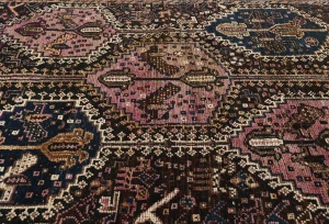 Semi Antique Dark Brown Tribal 3X11 Shiraz Persian Runner Rug