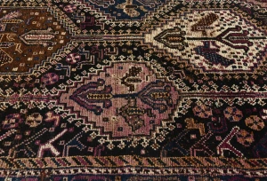 Semi Antique Dark Brown Tribal 3X11 Shiraz Persian Runner Rug