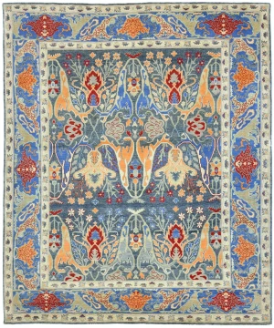 Muted Colors Floral Transitional 8X10 Oriental Rug