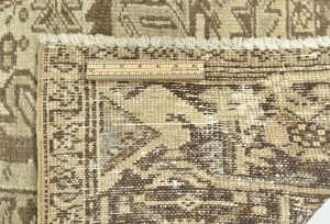 Semi Antique Muted Beige Floral 8X11 Distressed Vintage Oriental Rug
