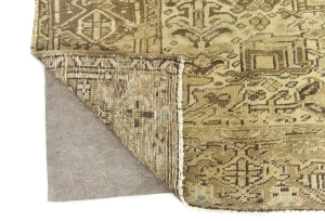 Semi Antique Muted Beige Floral 8X11 Distressed Vintage Oriental Rug