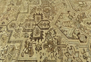 Semi Antique Muted Beige Floral 8X11 Distressed Vintage Oriental Rug