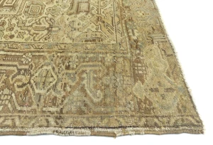 Semi Antique Muted Beige Floral 8X11 Distressed Vintage Oriental Rug