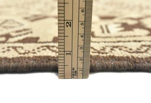 Semi Antique Muted Beige Floral 7X10 Distressed Vintage Oriental Rug