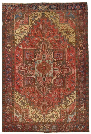 Semi Antique Red Traditional 7'7X11'2 Distressed Vintage Oriental Rug