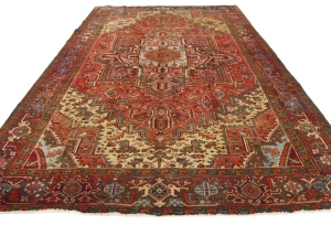 Semi Antique Red Traditional 7'7X11'2 Distressed Vintage Oriental Rug