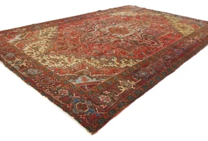 Semi Antique Red Traditional 7'7X11'2 Distressed Vintage Oriental Rug