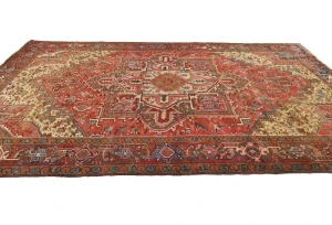 Semi Antique Red Traditional 7'7X11'2 Distressed Vintage Oriental Rug