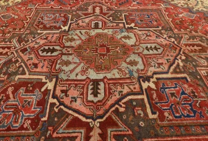 Semi Antique Red Traditional 7'7X11'2 Distressed Vintage Oriental Rug