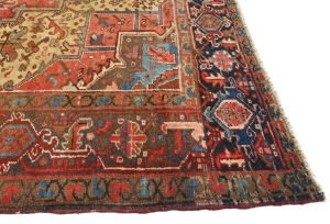 Semi Antique Red Traditional 7'7X11'2 Distressed Vintage Oriental Rug