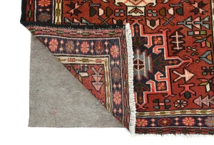Vintage Red Geometric 3X12 Karajeh Persian Runner Rug