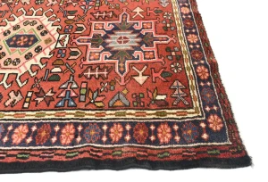 Vintage Red Geometric 3X12 Karajeh Persian Runner Rug