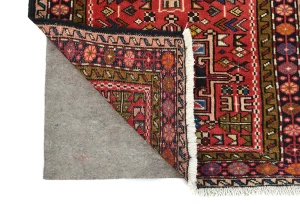Vintage Red Geometric 2'3X9'8 Karajeh Persian Runner Rug