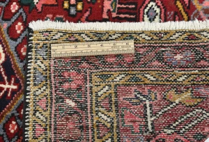 Vintage Red Geometric 2'8X9'6 Karajeh Persian Runner Rug