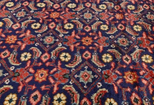 Vintage Purple-navy Floral 3'6X9'9 Mahal Persian Runner Rug