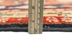 Vintage Plum Geometric 3'11X10'5 Meshkin Persian Rug