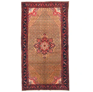 Khaki Tribal Geometric 5X10 Koliaie Persian Runner Rug