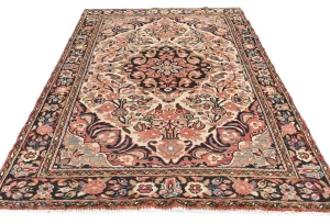 Cream Floral Tribal 5'0X8'5 Hamedan Persian Rug