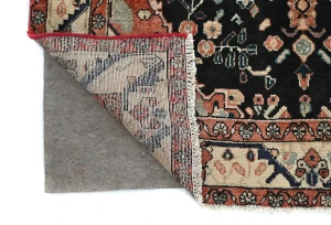 Vintage Charcoal Floral Tribal 4'6X7'8 Hamedan Persian Rug