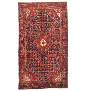 Vintage Plum Floral Tribal 4'5X7'6 Hossainabad Persian Rug