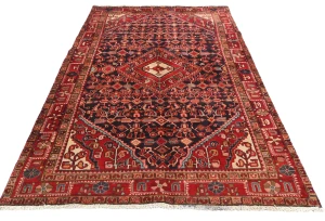 Vintage Plum Floral Tribal 4'5X7'6 Hossainabad Persian Rug