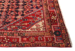 Vintage Plum Floral Tribal 4'5X7'6 Hossainabad Persian Rug