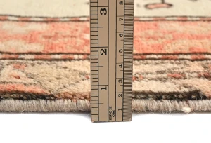 Vintage Cream Tribal 4'4X9'5 Hamedan Persian Rug