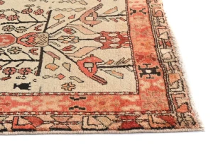 Vintage Cream Tribal 4'4X9'5 Hamedan Persian Rug