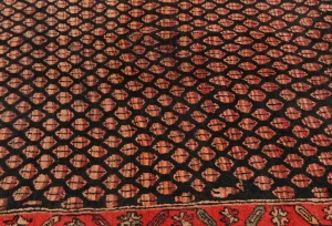 Vintage Plum Floral 4'7X9'5 Kashan Boteh Persian Rug