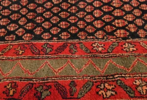 Vintage Plum Floral 4'7X9'5 Kashan Boteh Persian Rug
