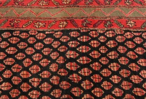 Vintage Plum Floral 4'7X9'5 Kashan Boteh Persian Rug