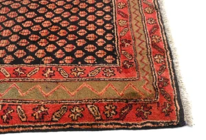 Vintage Plum Floral 4'7X9'5 Kashan Boteh Persian Rug