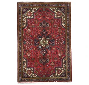Vintage Red Traditional 3X5 Tabriz Persian Rug