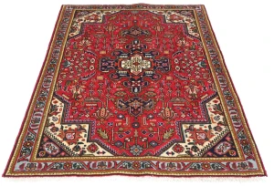 Vintage Red Traditional 3X5 Tabriz Persian Rug