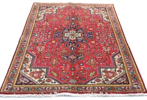 Vintage Red Traditional 3X5 Tabriz Persian Rug