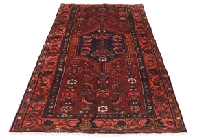 Vintage Maroon Red Floral Tribal 3'5X6'8 Hamedan Persian Rug