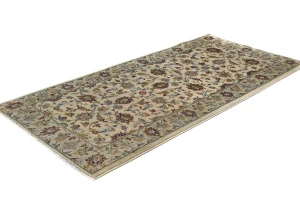 Vintage Cream Traditional 2'7X5'4 Kashan Persian Rug
