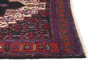 Vintage Geometric Plum 4X5 Bidjar Persian Rug