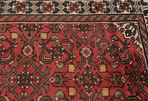 Vintage Red Floral Tribal 3X5 Hamedan Persian Rug