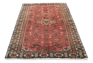 Vintage Red Floral Tribal 3X5 Hamedan Persian Rug