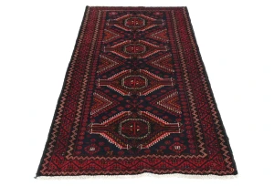 Vintage Dark Purple-navy Tribal 2'10X5'5  Balouch Persian Rug