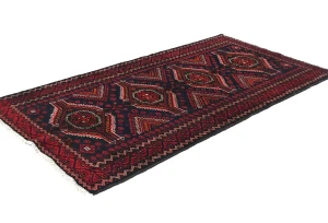 Vintage Dark Purple-navy Tribal 2'10X5'5  Balouch Persian Rug