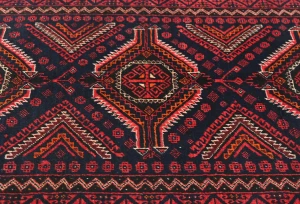Vintage Dark Purple-navy Tribal 2'10X5'5  Balouch Persian Rug