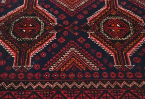 Vintage Dark Purple-navy Tribal 2'10X5'5  Balouch Persian Rug