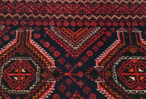 Vintage Dark Purple-navy Tribal 2'10X5'5  Balouch Persian Rug
