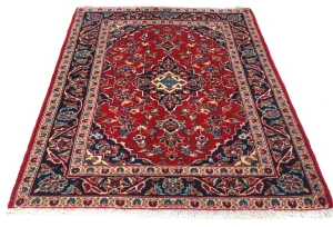 Vintage Red Traditional Floral 3X5 Kashan Persian Rug