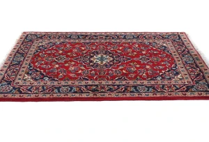 Vintage Red Traditional Floral 3X5 Kashan Persian Rug