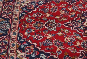 Vintage Red Traditional Floral 3X5 Kashan Persian Rug