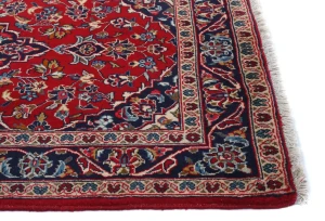 Vintage Red Traditional Floral 3X5 Kashan Persian Rug